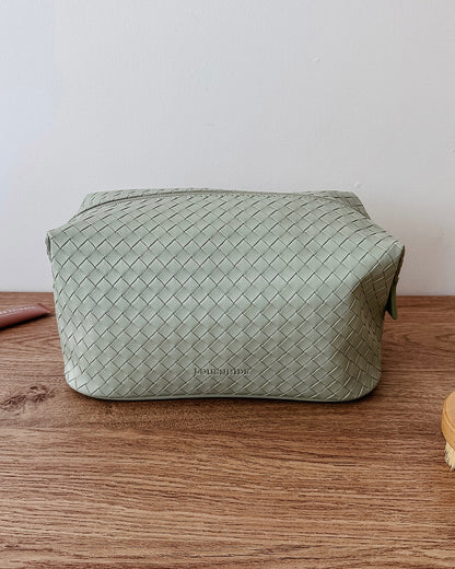 Lucinda Jayne Woven Makeup Bag Set (Sage Green)