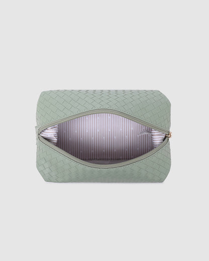 Lucinda Jayne Woven Makeup Bag Set (Sage Green)