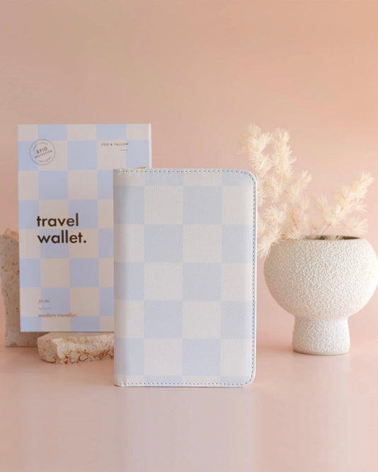 Check Travel Wallet (Powder Blue)