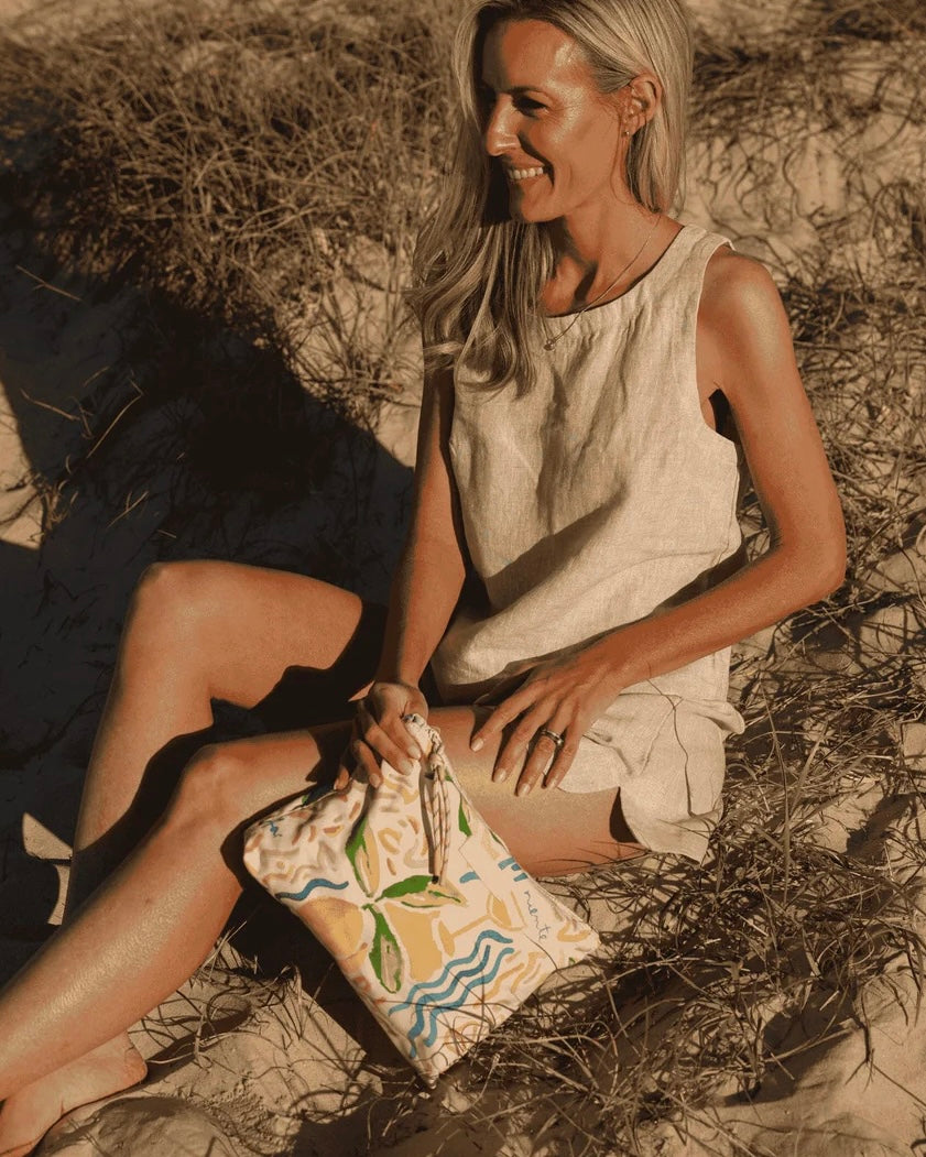 Carly Pouch/Makeup Bag (Lemon Print)