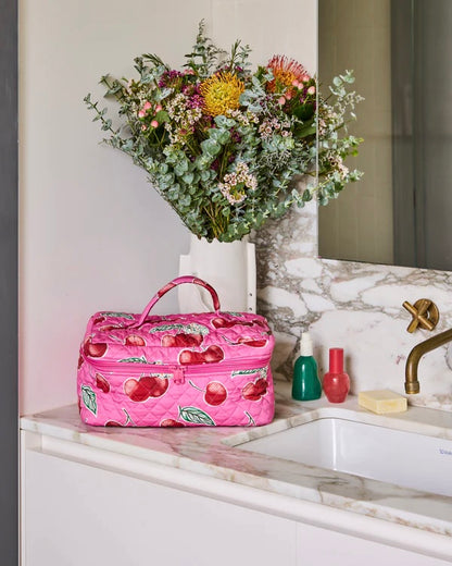 Quilted Cotton Toiletry Case (Cherry Blossom)