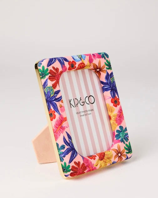 Wildflowers In Bloom Oval Velvet Photo Frame