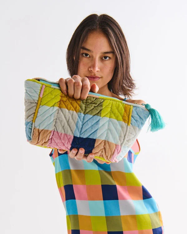 Velvet Toiletry Bag (Florida Tartan)