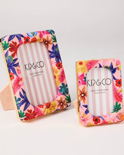 Wildflowers In Bloom Oval Velvet Photo Frame