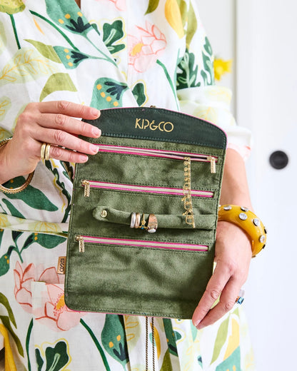 Prickly Pear Velvet Jewellery Roll