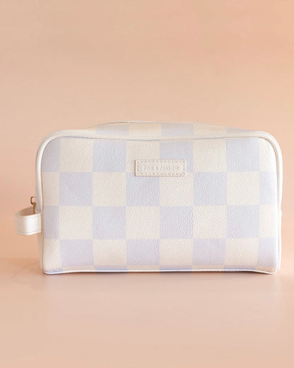 Check Wash Bag (Powder Blue)