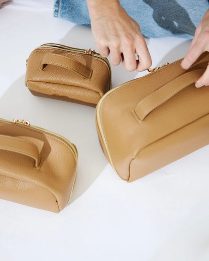 Maddie Makeup Bag Trio (Beige)