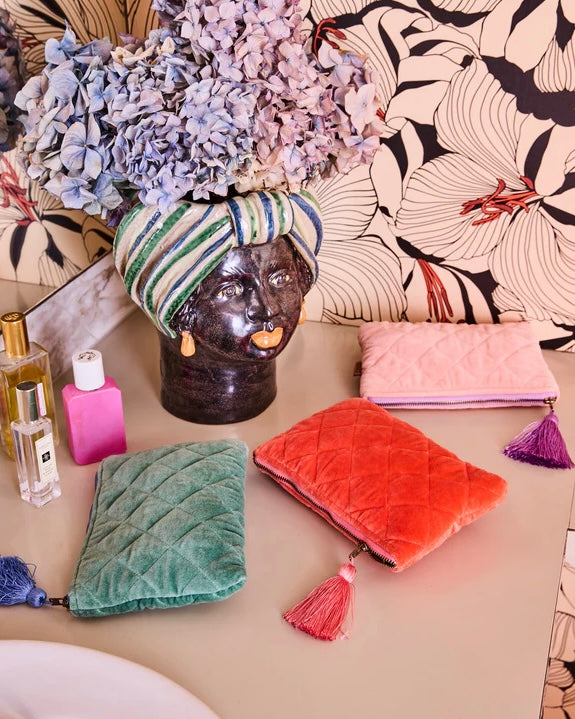 Velvet Cosmetic Purse (Sherbert)