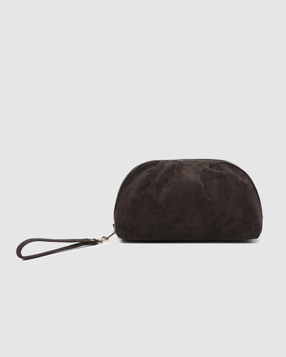 Sarski Suedette Makeup Bag (Chocolate)