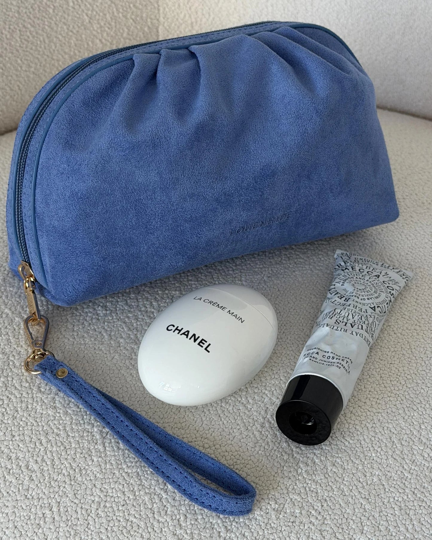 Sarski Suedette Makeup Bag (Persian Blue)