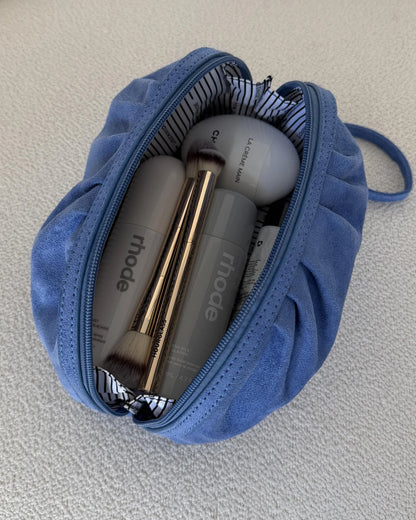Sarski Suedette Makeup Bag (Persian Blue)