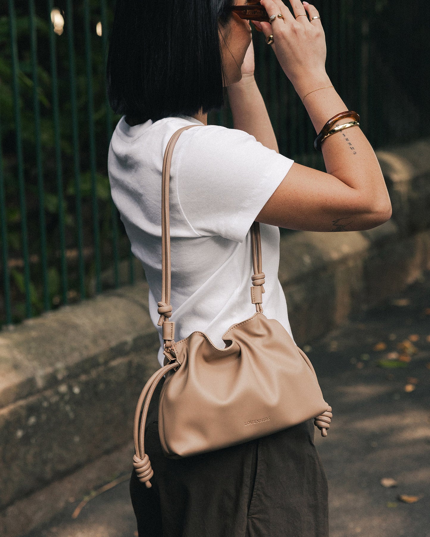 Yumi Knot Crossbody Bag (Nude)