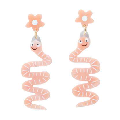 Worm Dingle Dangle Earrings