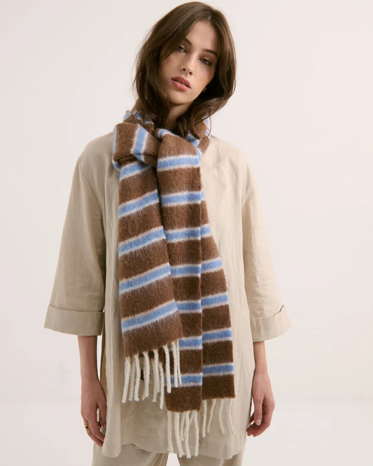 Basset Fluffy Stripe Scarf