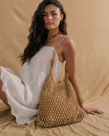 Marcie Knotted Net Shoulder Bag