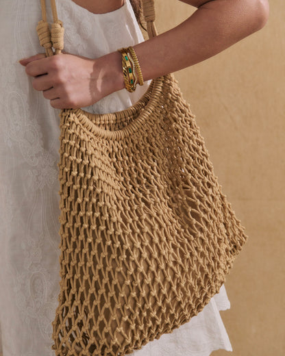 Marcie Knotted Net Shoulder Bag
