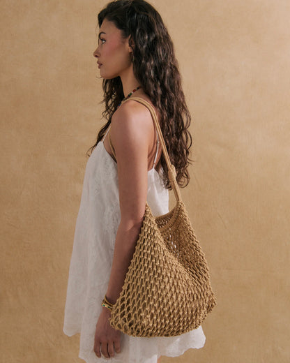 Marcie Knotted Net Shoulder Bag