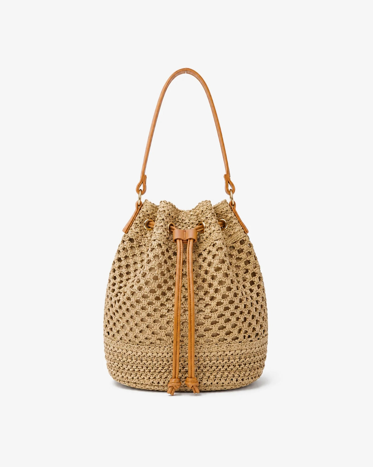 Paige Straw Bucket Bag