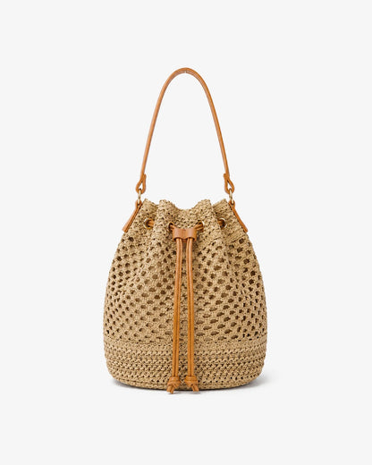 Paige Straw Bucket Bag