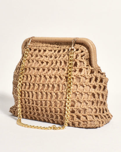 Lucie Open Weave Clutch/Bag (Natural)