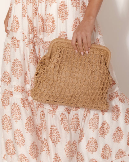 Lucie Open Weave Clutch/Bag (Natural)