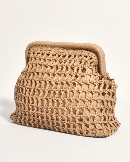 Lucie Open Weave Clutch/Bag (Natural)
