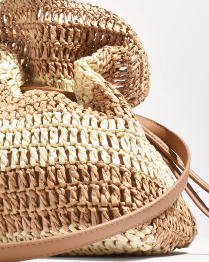 Eloise Drawstring Bag (Natural Stripe)