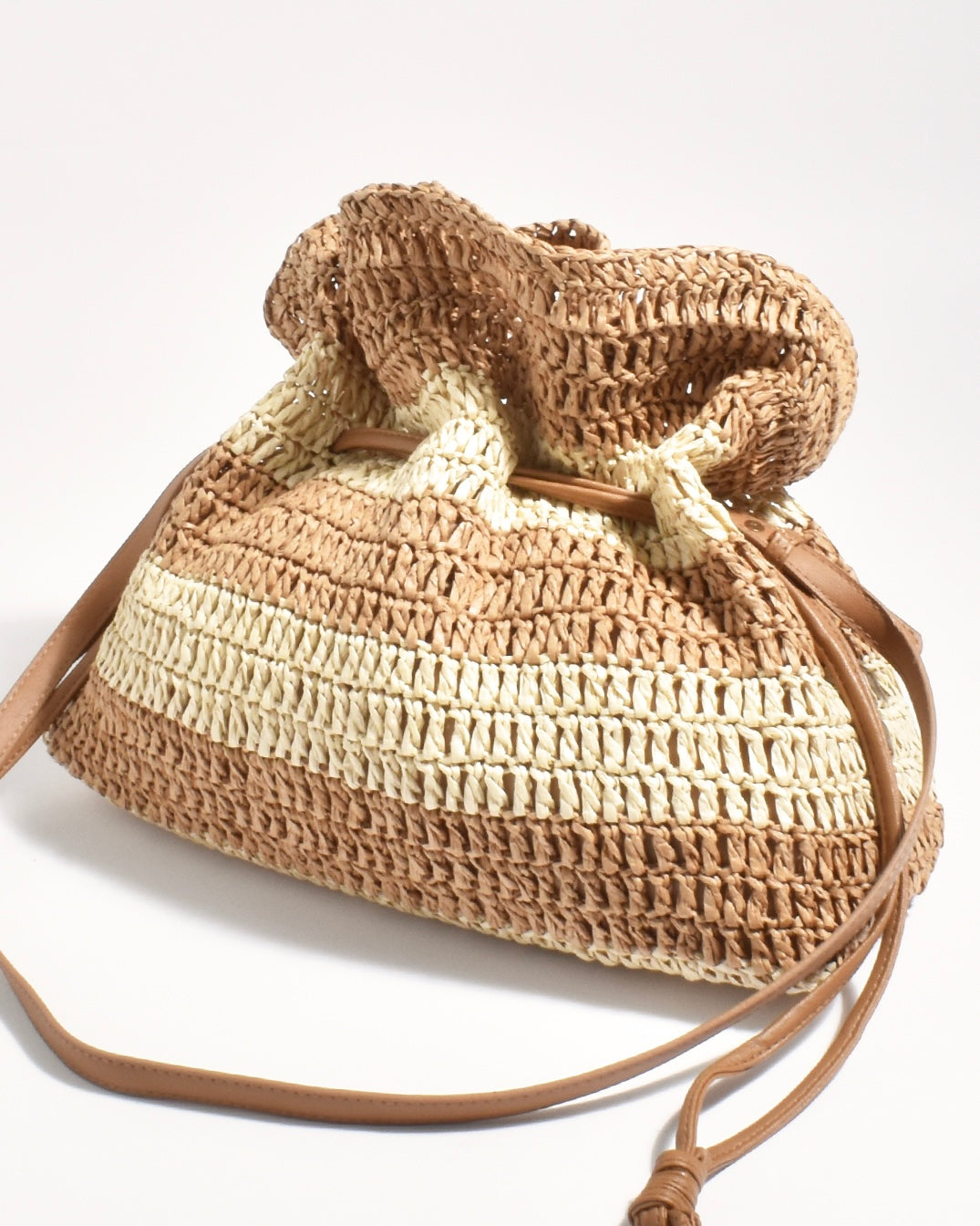 Eloise Drawstring Bag (Natural Stripe)