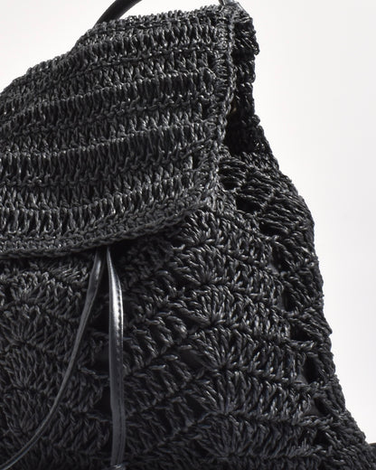 Charlie Paper Weave Backpack (Black)