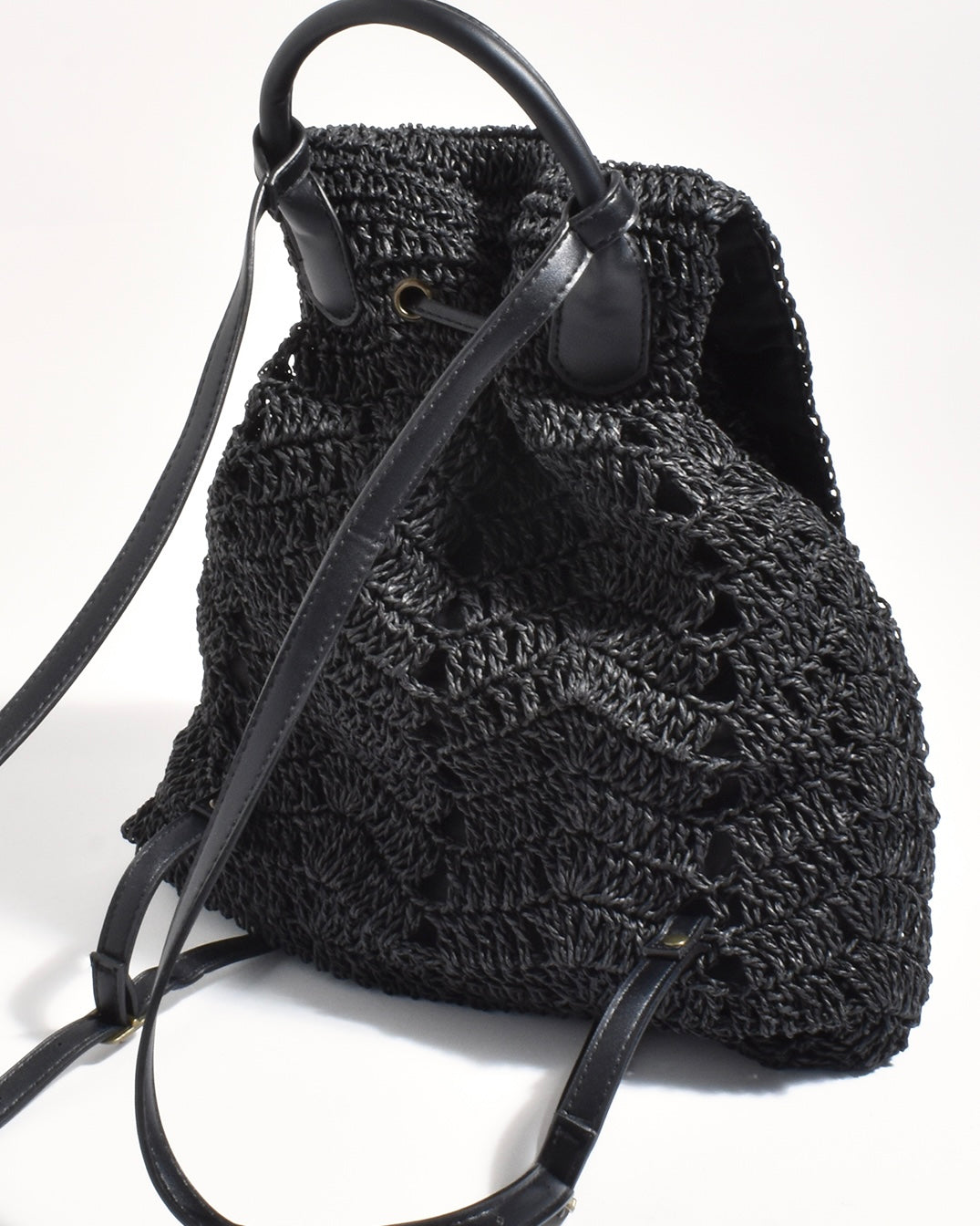 Charlie Paper Weave Backpack (Black)