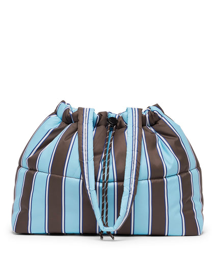 Scrunch Base Bag (Chocolate/Blue Stripe)