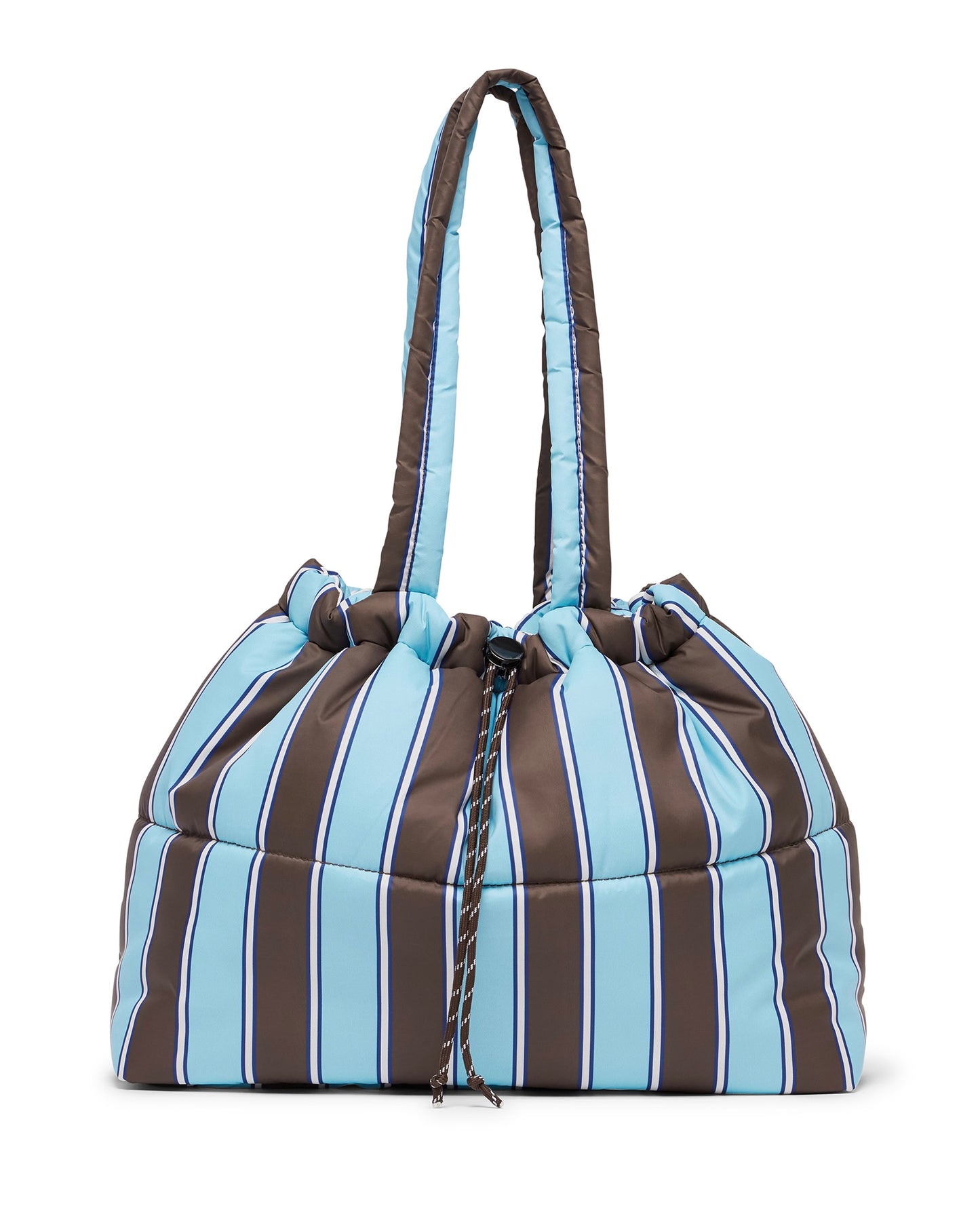 Scrunch Base Bag (Chocolate/Blue Stripe)
