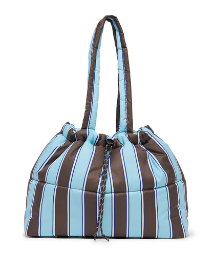 Scrunch Base Bag (Chocolate/Blue Stripe)