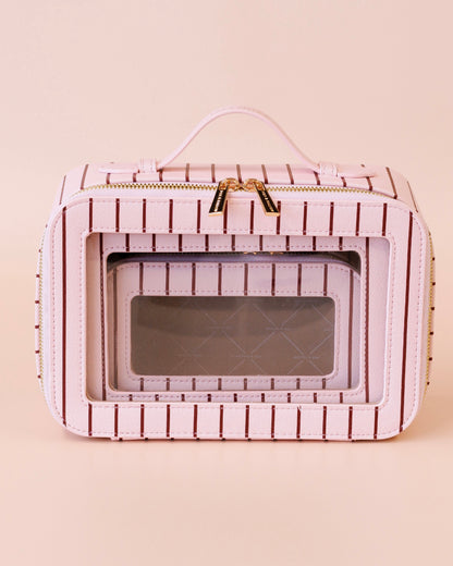 Nested Cosmetic Trio (Rosé Pinstripe)