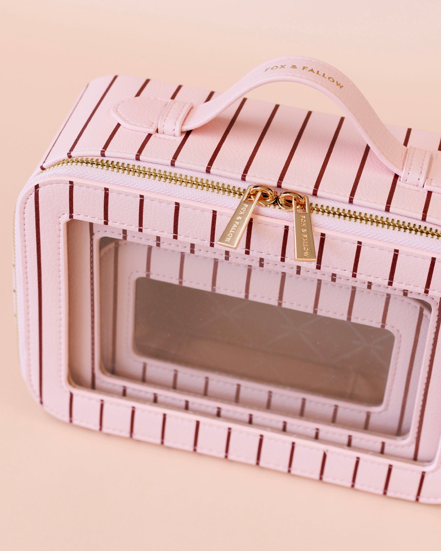 Nested Cosmetic Trio (Rosé Pinstripe)