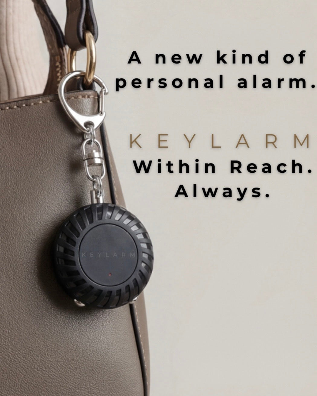Keylarm Personal Safety Alarm & Light (Stealth Black)