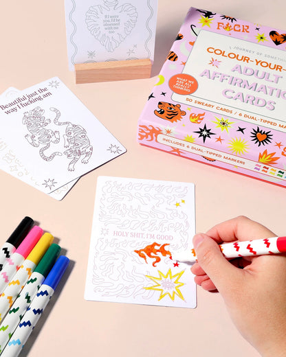 Colour Your Own Affirmation Card Set (Adult Edition)