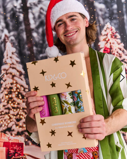 Festive Cheer Velvet Bon Bon Eye Mask Set (Set of 4)