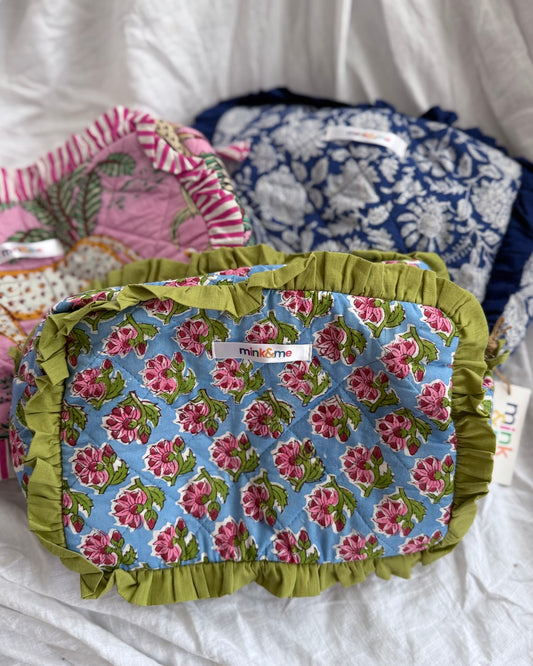 Ellie Makeup Bag (Green Floral)