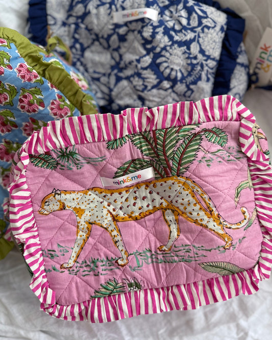 Ellie Makeup Bag (Pink Jungle)