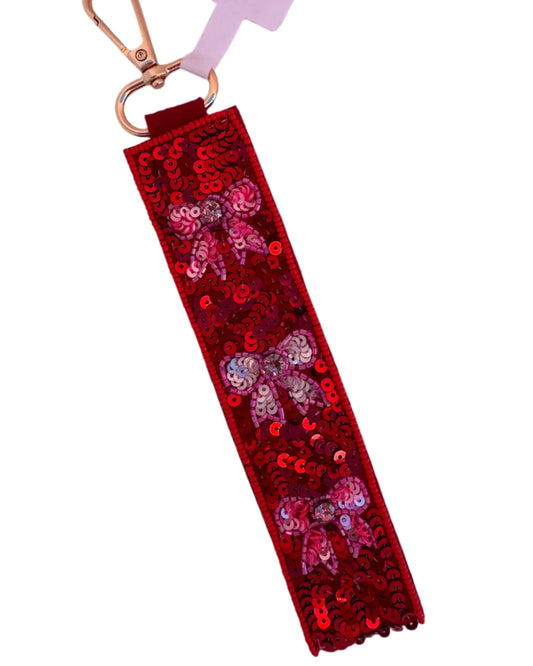 Bow Beaded Wristlet/Key Ring