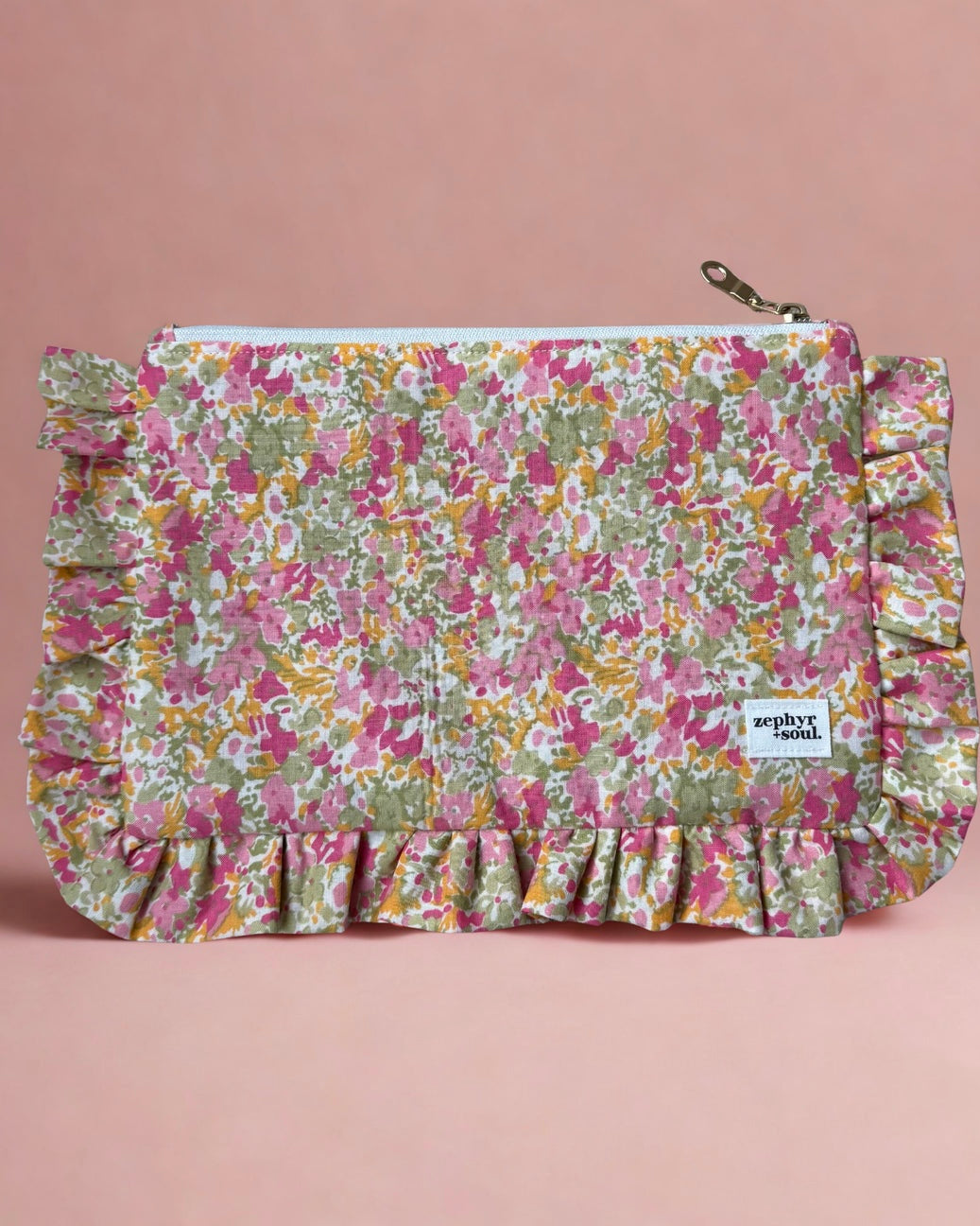 Frilly Flat Pouch (Vintage Floral)