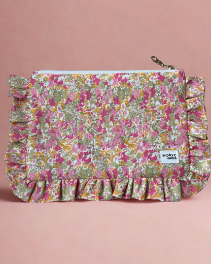 Frilly Flat Pouch (Vintage Floral)