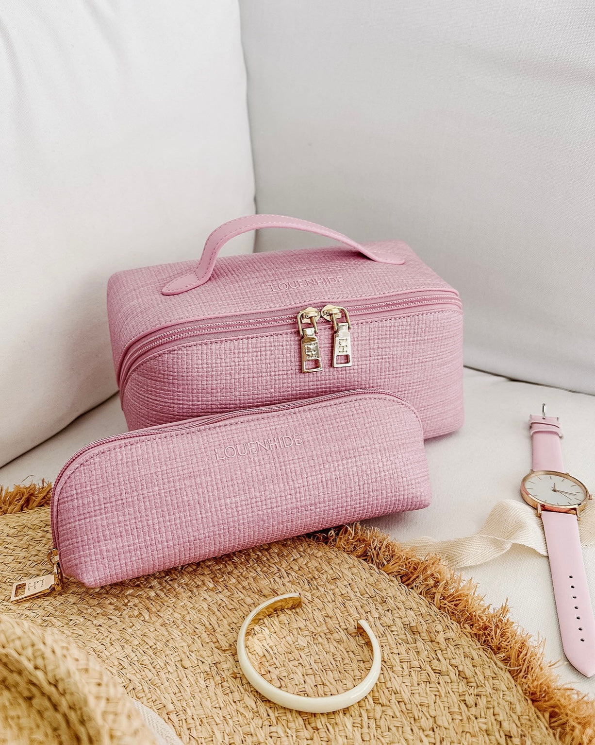 Mary Jayne Makeup Bag Set (Pink)