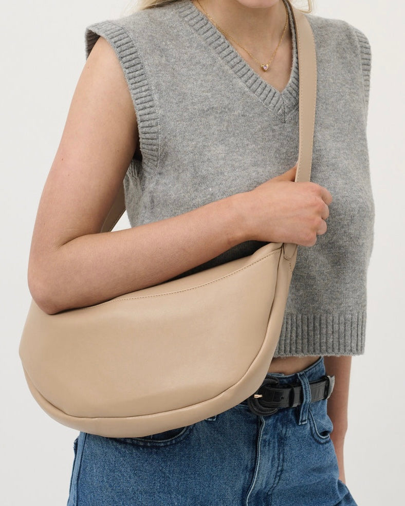 Hobo Crossbody Bag (Beige)