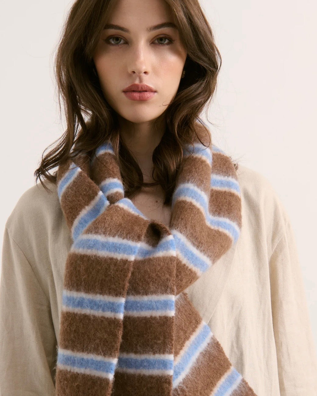Basset Fluffy Stripe Scarf