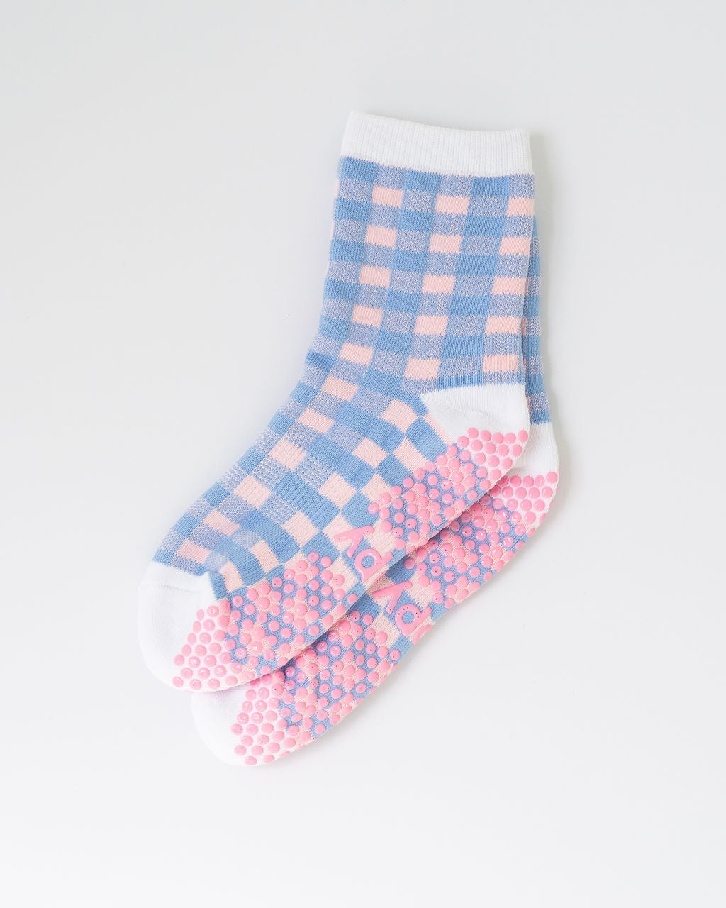 Grippy Socks (Rainbow Gingham)