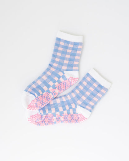 Grippy Socks (Rainbow Gingham)