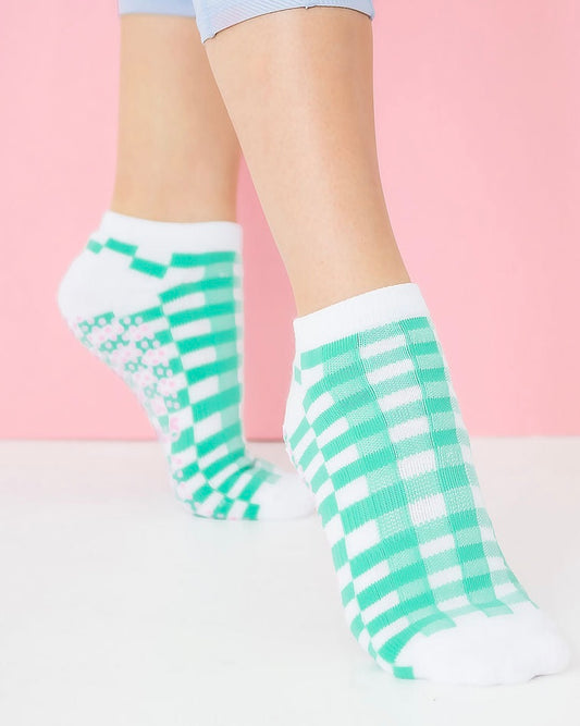 Grippy Socks (Green Gingham)