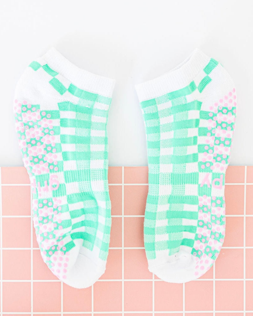 Grippy Socks (Green Gingham)